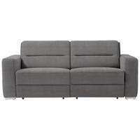 SCHLAFSOFA in Grau  - Grau, KONVENTIONELL, Textil/Metall (202/86/92cm) - Sedda