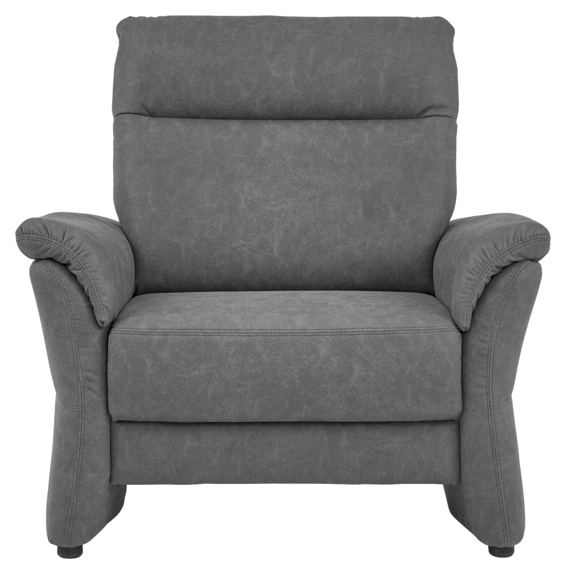 SESSEL in Mikrofaser Grau  - Schwarz/Grau, KONVENTIONELL, Kunststoff/Textil (104/98/91cm) - Elegando