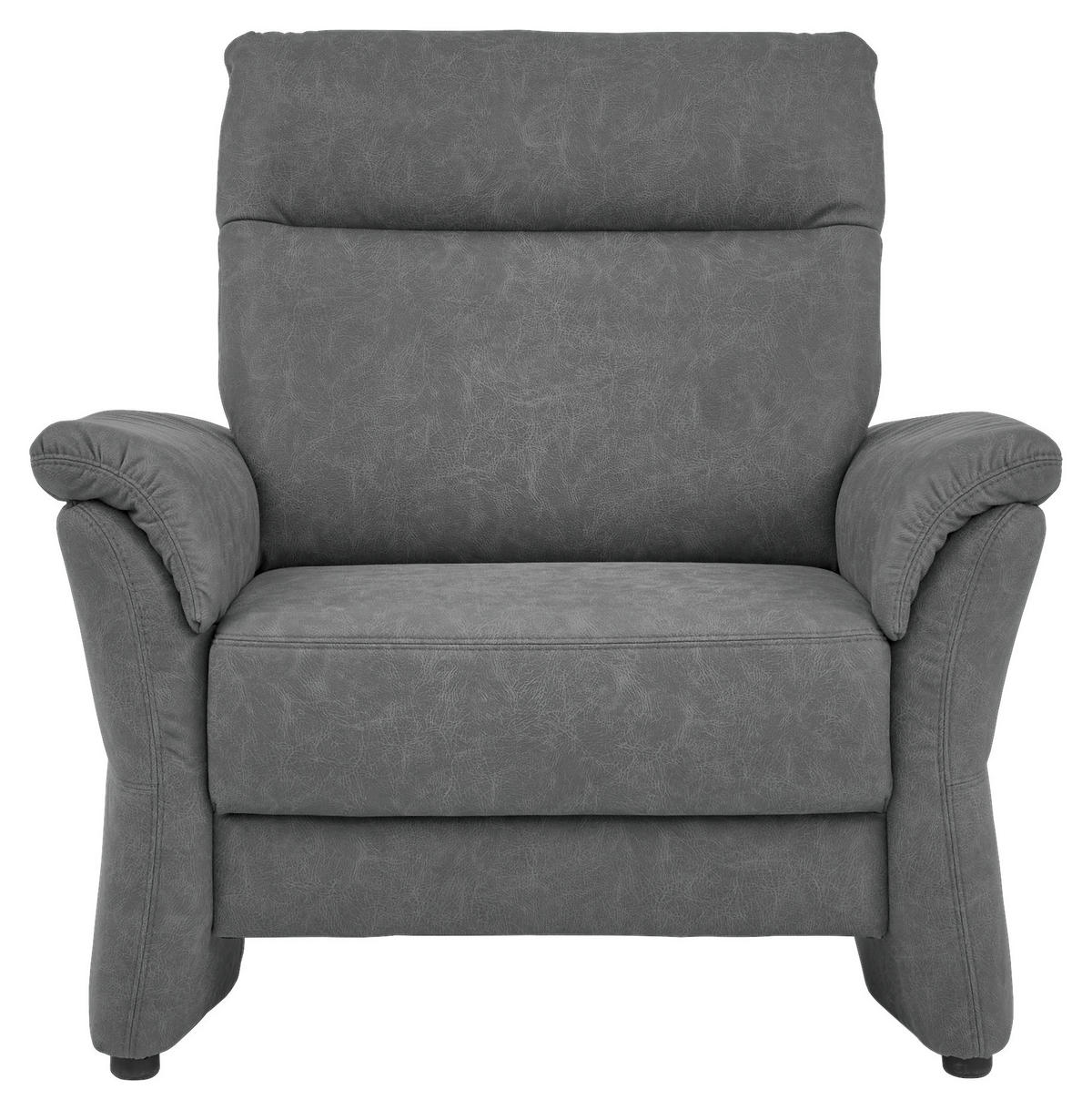 SESSEL Mikrofaser Grau  - Schwarz/Grau, Konventionell, Kunststoff/Textil (104/98/91cm) - Elegando