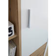 DREHTÜRENSCHRANK  in Weiß, Eiche Artisan  - Silberfarben/Weiß, Design, Holzwerkstoff/Metall (143/200/55cm) - Xora
