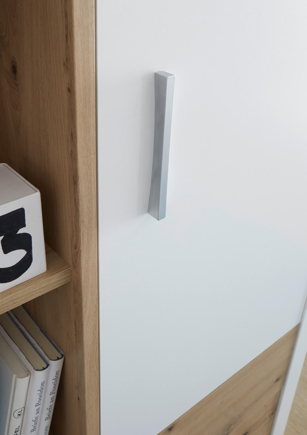 SKRIŇA S OTOČNÝMI DVERAMI, biela, dub artisan, 143/200/55 cm - biela/strieborná, Design, kov/kompozitné drevo (143/200/55cm) - Xora