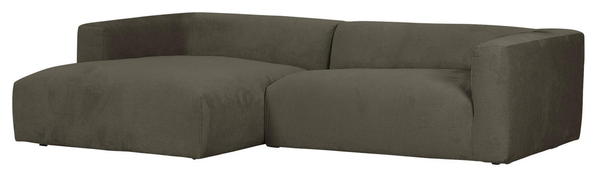 ECKSOFA in Chenille Dunkelgrau  - Dunkelgrau/Schwarz, Design, Kunststoff/Textil (175/280cm) - Landscape