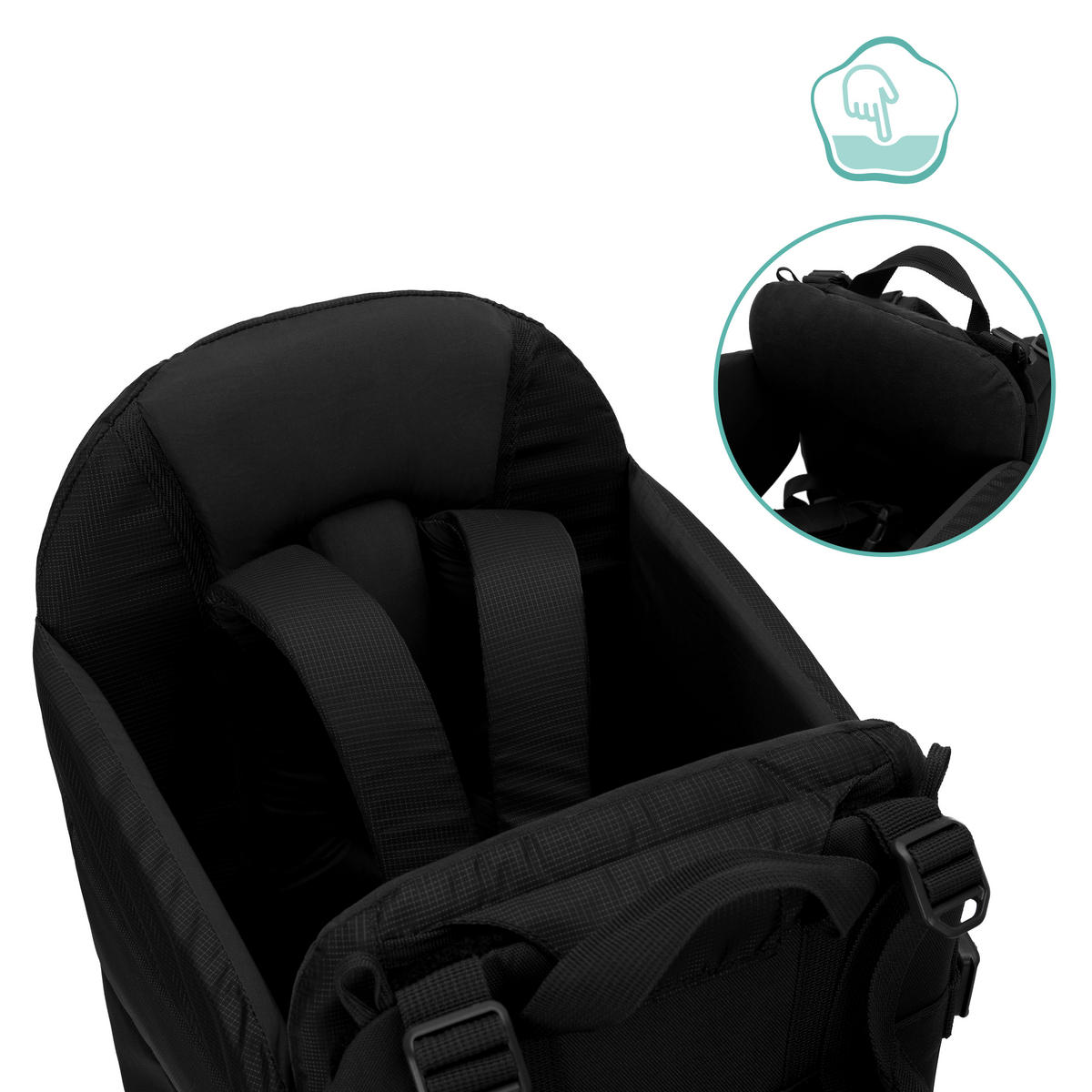 RÜCKENTRAGE Trekking  - Silberfarben/Schwarz, Basics, Textil/Metall (30/90/73cm) - Fillikid