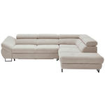 ECKSOFA in Webstoff Taupe  - Taupe/Schwarz, Design, Textil/Metall (280/235cm) - Hom`in