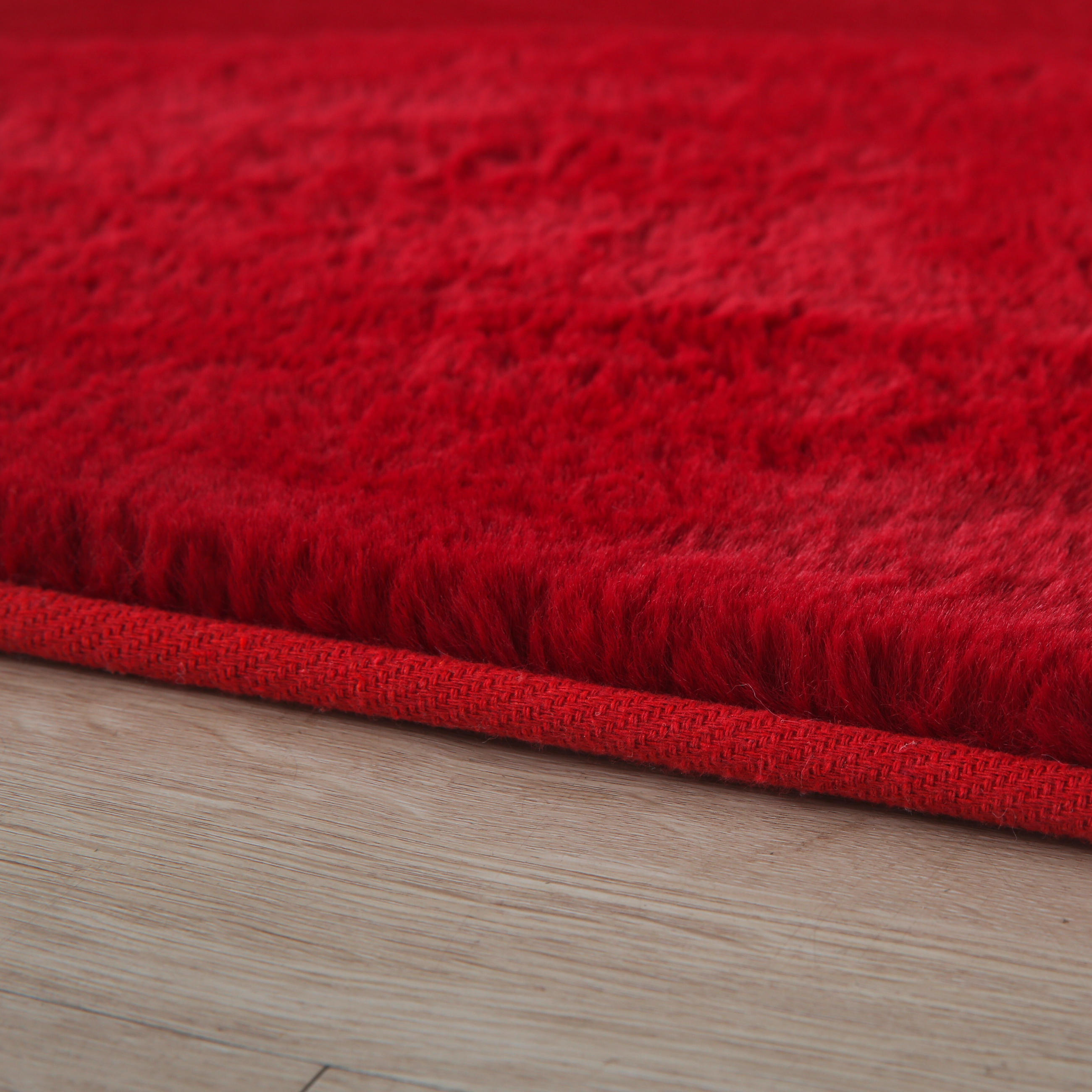 HOCHFLORTEPPICH 120/120 cm Pouffy Rot  - Rot, Basics, Textil (120/120cm) - Novel