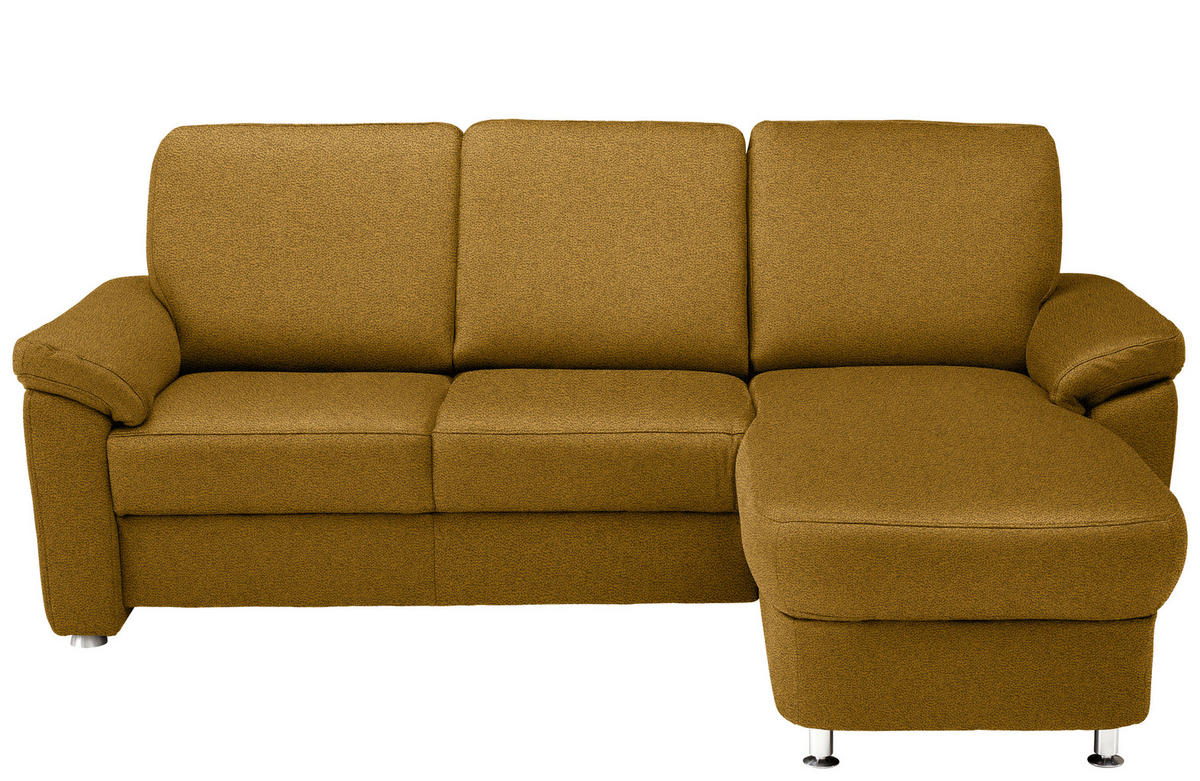 ECKSOFA in Webstoff Braun, Grün  - Chromfarben/Braun, Konventionell, Textil/Metall (220/163cm) - Beldomo System