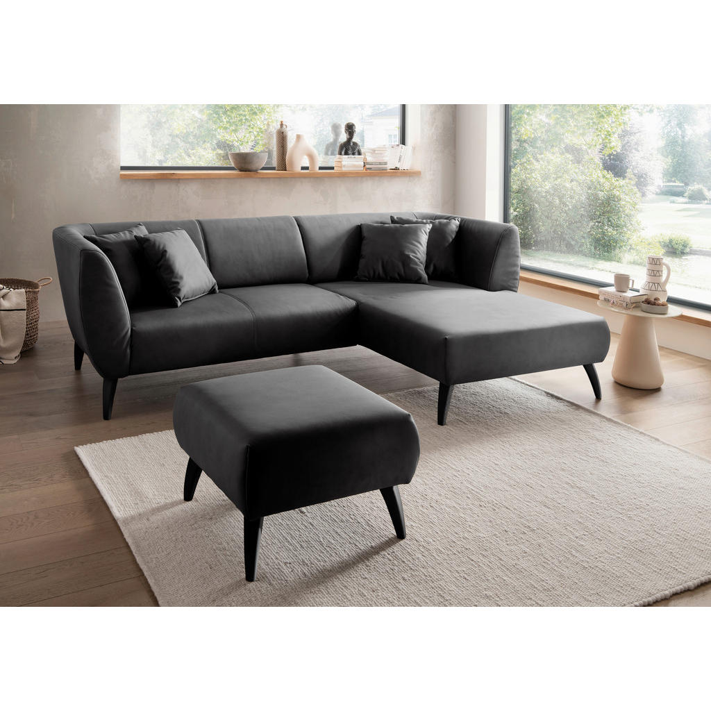 Thumbnail - Livetastic Hocker, Schwarz, Textil, Buche, quadratisch, 66x44x66 cm, Made in EU, Wohnzimmer, Hocker, Sitzhocker