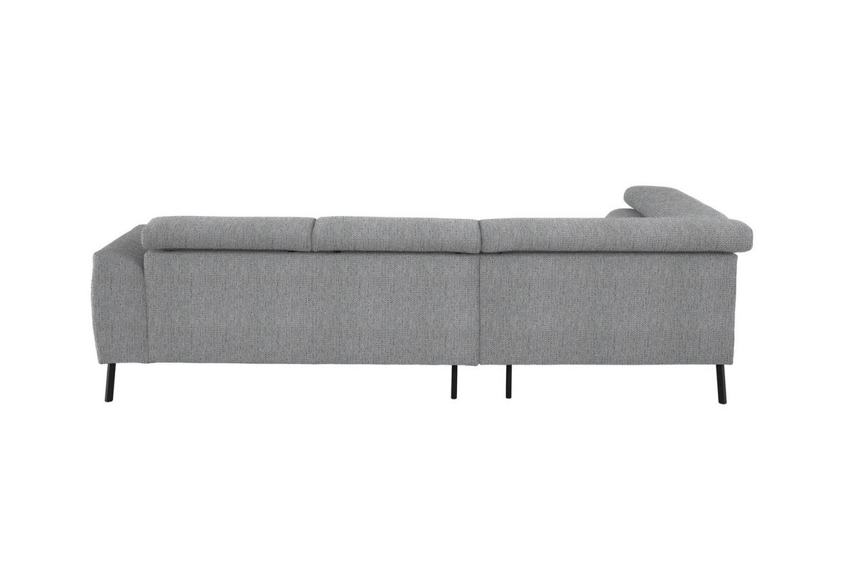 ECKSOFA in Webstoff Silberfarben  205/280 cm  - Silberfarben/Schwarz, Design, Textil/Metall (205/280cm) - Xora