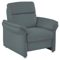 SESSEL in Echtleder Blau  - Blau/Alufarben, Konventionell, Leder/Metall (98/96/92cm) - Beldomo Premium