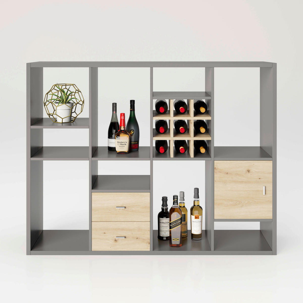 REGAL Grau  - Grau, Basics, Holzwerkstoff (113/147/34cm) - MID.YOU