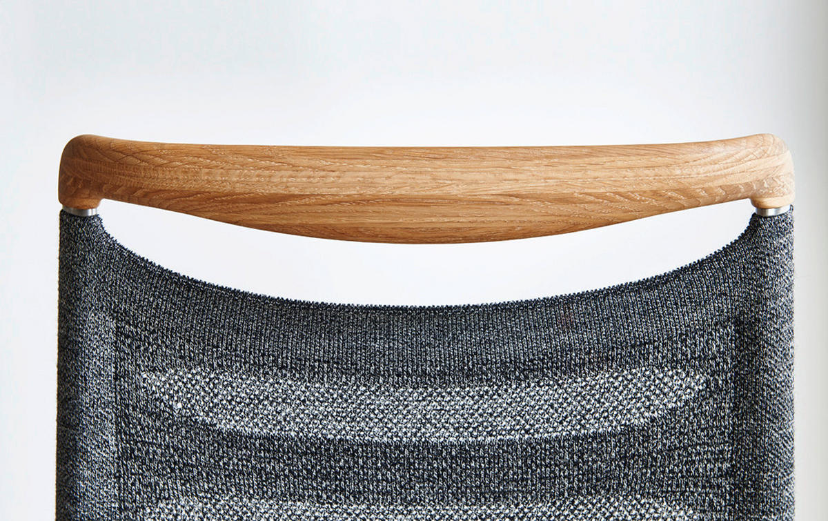 SCHWINGSTUHL  in Stahl Textilgeflecht, Webstoff  - Edelstahlfarben/Grau, Design, Holz/Textil (49/101/61cm) - Venjakob