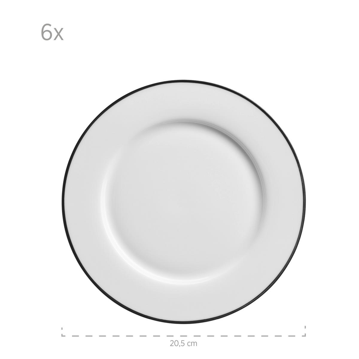 TAFELSERVICE Nola 12-teilig  - Schwarz/Weiß, Basics, Keramik - Mäser