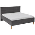 POLSTERBETT 160/200 cm,  in Anthrazit,  - Eichefarben/Anthrazit, Design, Holz/Textil (160/200cm) - Xora