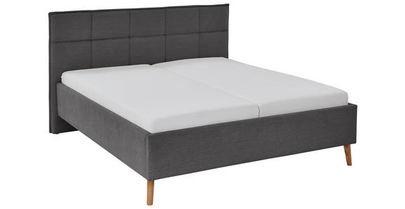POLSTERBETT 160/200 cm,  in Anthrazit,  - Eichefarben/Anthrazit, Design, Holz/Textil (160/200cm) - Xora