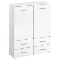 KOMMODE 93/119/42 cm  in Weiss  - Weiss/Alufarben, Konventionell, Holzwerkstoff/Kunststoff (93/119/42cm) - Rauch Möbel