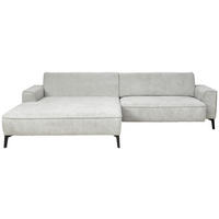 ECKSOFA in Flachgewebe Hellgrau  - Hellgrau/Schwarz, Design, Textil/Metall (190/285cm) - Johann Jakob