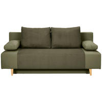 SCHLAFSOFA  in Cord, Velours Olivgrün  - Buchefarben/Creme, KONVENTIONELL, Holz/Textil (191/92/89cm) - Carryhome