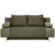 SCHLAFSOFA  in Cord, Velours Olivgrün  - Buchefarben/Creme, KONVENTIONELL, Holz/Textil (191/92/89cm) - Carryhome