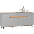 SIDEBOARD 205,6/80/42 cm  - Eichefarben/Hellgrau, Design, Holz/Holzwerkstoff (205,6/80/42cm) - Dieter Knoll