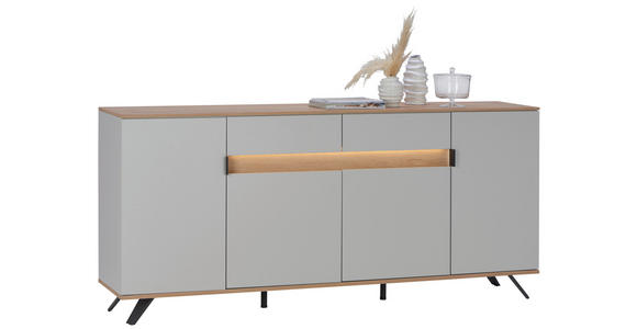 SIDEBOARD 205,6/80/42 cm  - Eichefarben/Hellgrau, Design, Holz/Holzwerkstoff (205,6/80/42cm) - Dieter Knoll
