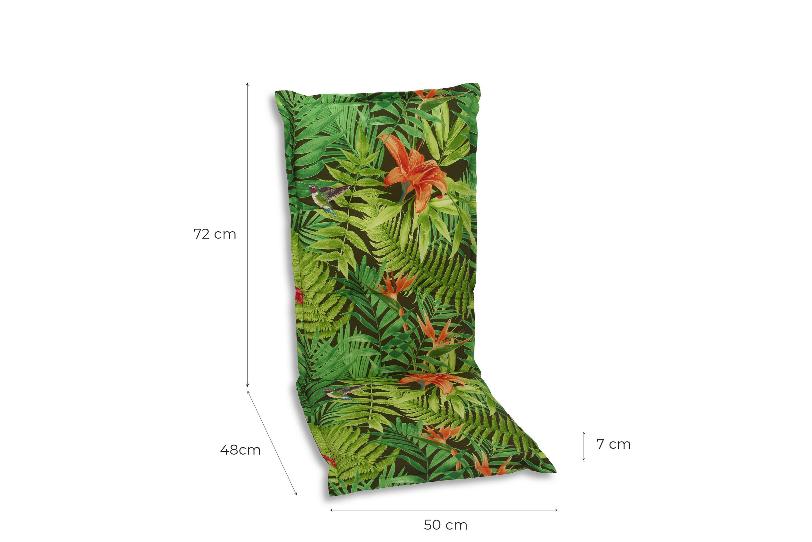 Thumbnail - Sesselauflagenset, Grün, Dunkelgrün, Hellgrün, Textil, 2-teilig, Blätter, Füllung: Schaumstoff, Vlies, 50x7x120 cm, Oeko...