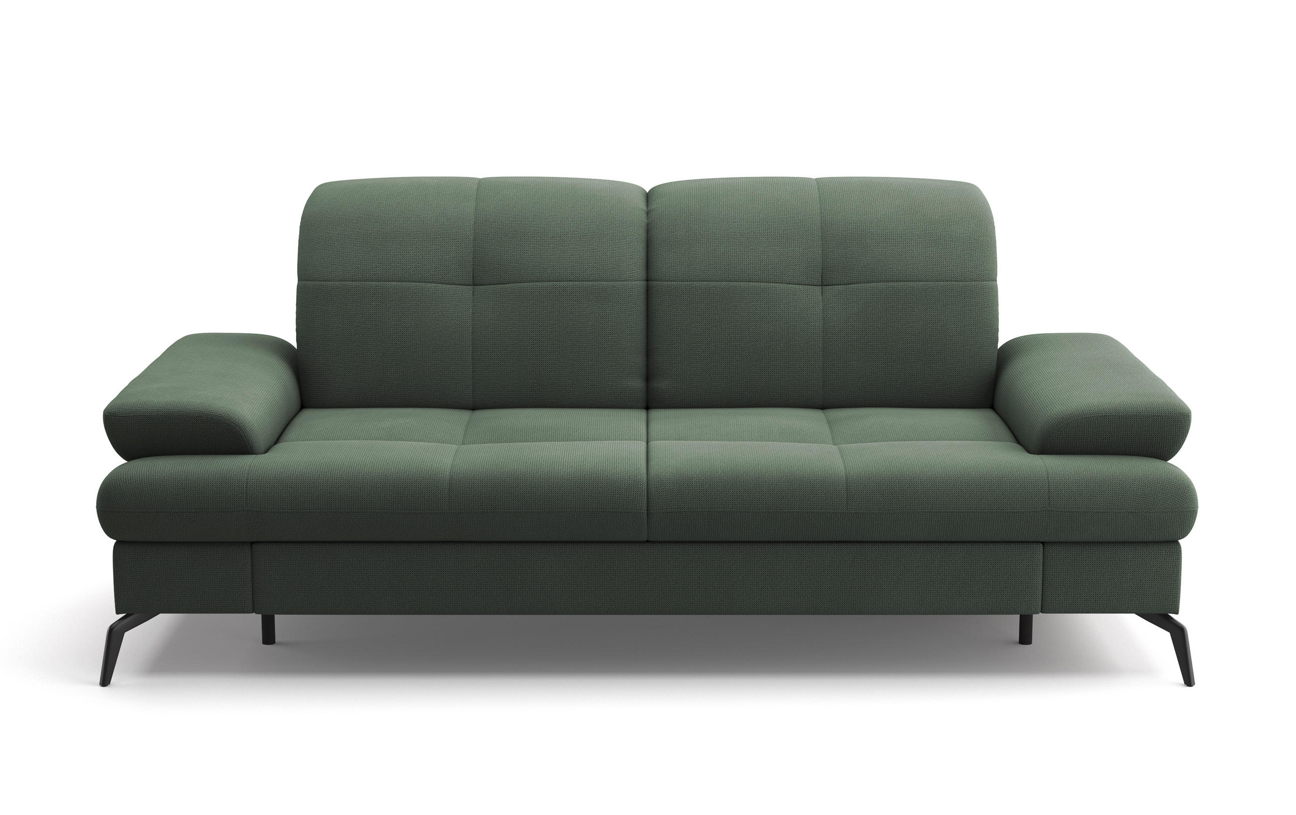 3-SITZER-SOFA in Flachgewebe Grün  - Schwarz/Grün, Konventionell, Textil/Metall (212/90/122cm) - Sit & More