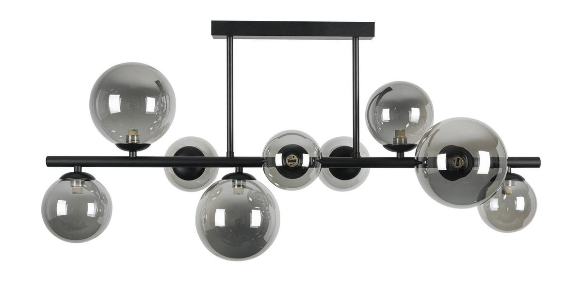 PLAFONJERA  - crna, Konvencionalno, staklo/metal (90/30/43cm) - Dieter Knoll