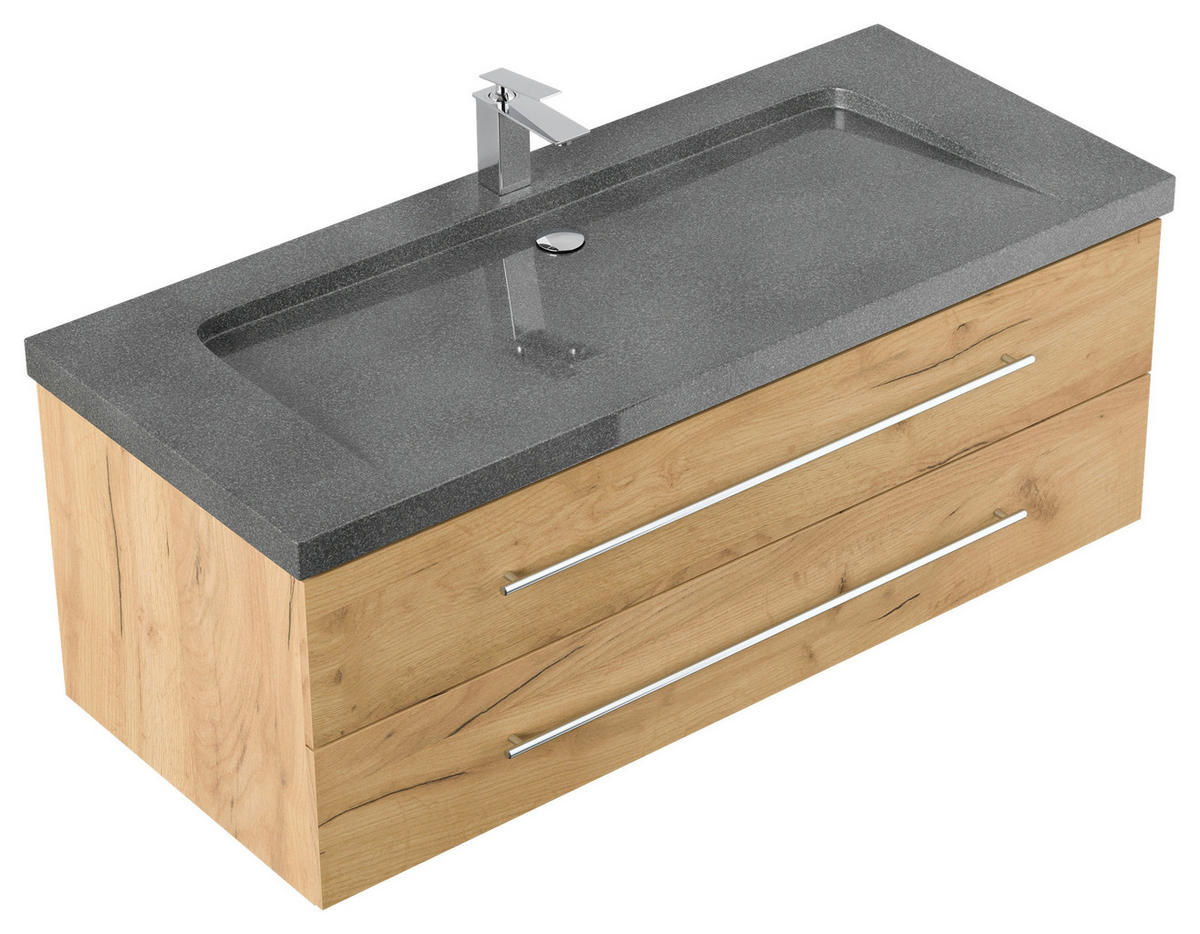 WASCHTISCHKOMBI 130 cm  - Eichefarben, Basics, Holzwerkstoff/Stein (130cm) - MID.YOU