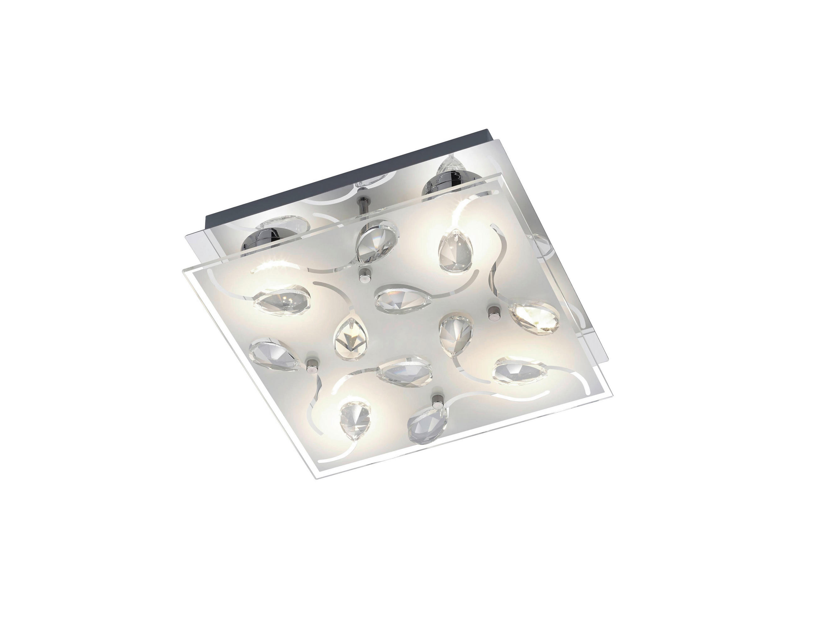 STROPNA LED SVETILKA ERIS    400 lm 3000 K   - barve kroma, Design, kovina/steklo (22,0/22,0/7,0cm)