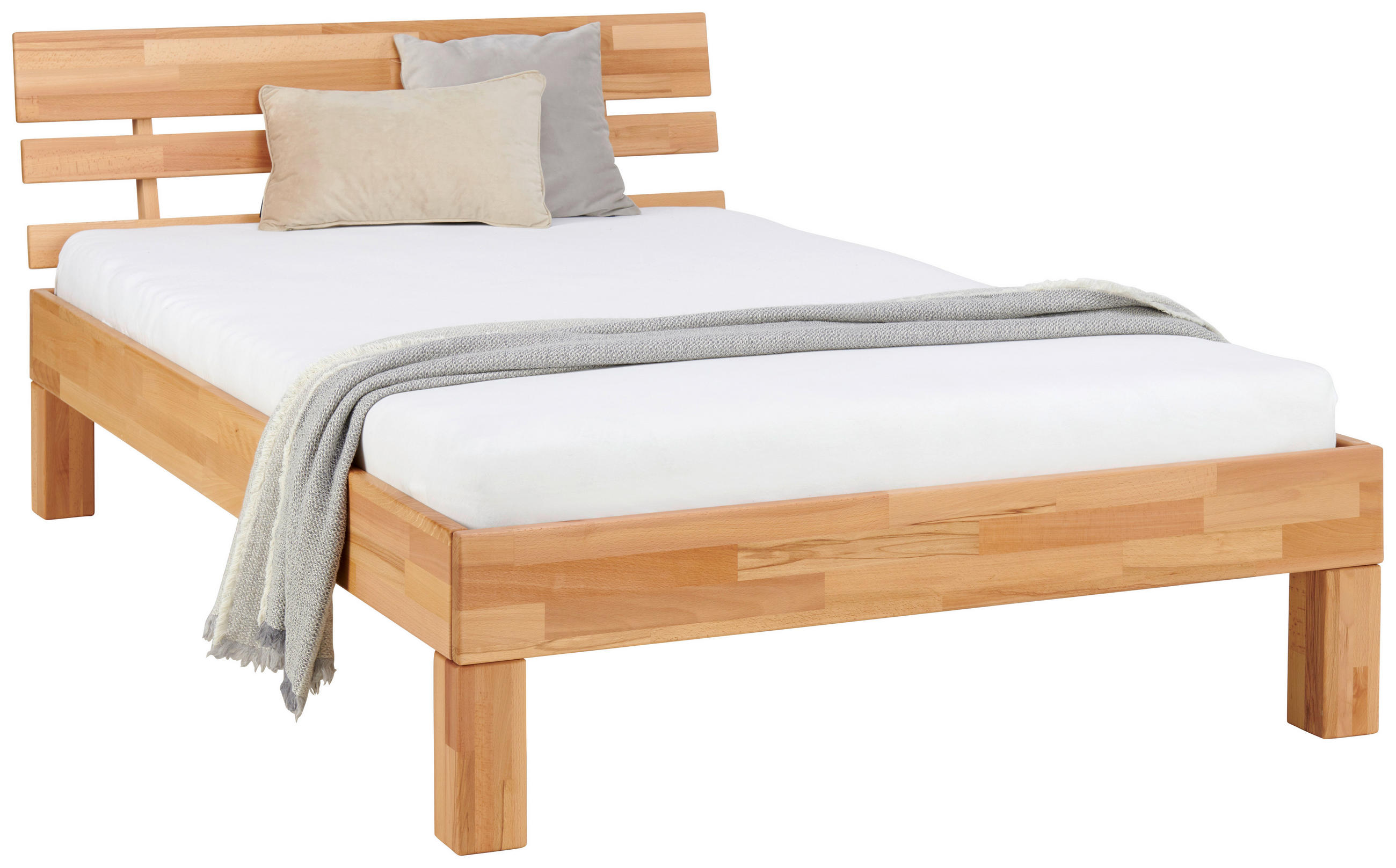 BETT 120/220 cm  in Kernbuche   - Kernbuche, Natur, Holz (120/220cm) - MID.YOU