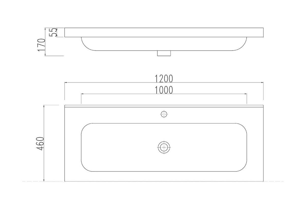 WASCHTISCHKOMBI 120 cm  - Eichefarben/Weiß, Basics, Holzwerkstoff/Stein (120cm) - MID.YOU
