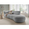ECKSOFA in Mikrofaser Silberfarben  - Silberfarben/Schwarz, Modern, Kunststoff/Textil (238/107cm) - Livetastic