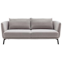 3-SITZER-SOFA Flachgewebe Platinfarben  - Platinfarben/Schwarz, Design, Textil/Metall (210/71/91cm) - Schöner Wohnen