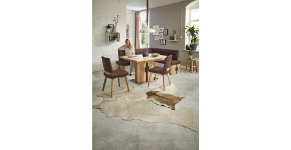 ESSTISCH Wildeiche furniert rechteckig Edelstahlfarben, Eichefarben - Edelstahlfarben/Eichefarben, KONVENTIONELL, Holz/Metall (130/90/76cm) - Dieter Knoll