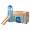 SPIELBETT Kiefer massiv 90/200 cm Blau, Kieferfarben  - Blau/Kieferfarben, Natur, Holz (90/200cm) - MID.YOU