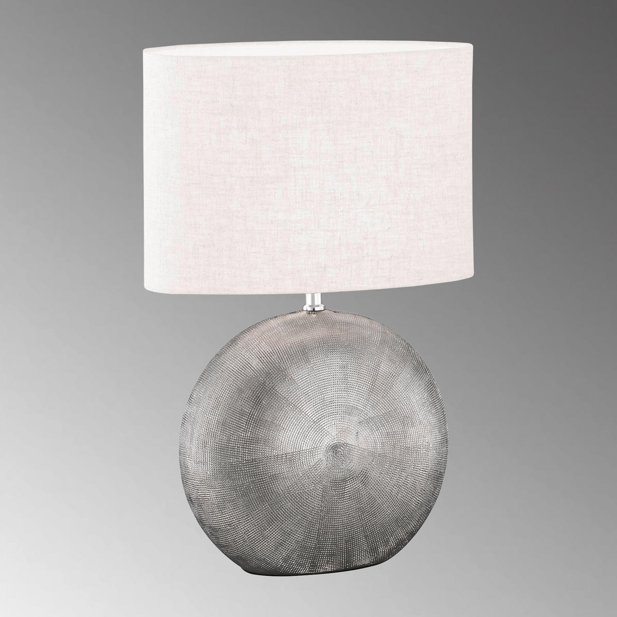 TISCHLEUCHTE Tobse 34/17/53 cm   - Silberfarben/Weiß, Basics, Keramik/Textil (34/17/53cm) - Fischer & Honsel