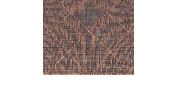 In- und Outdoorteppich 80/250 cm Zagora Braun, Schwarz - Schwarz/Braun, Basics, Textil (80/250cm) - Novel