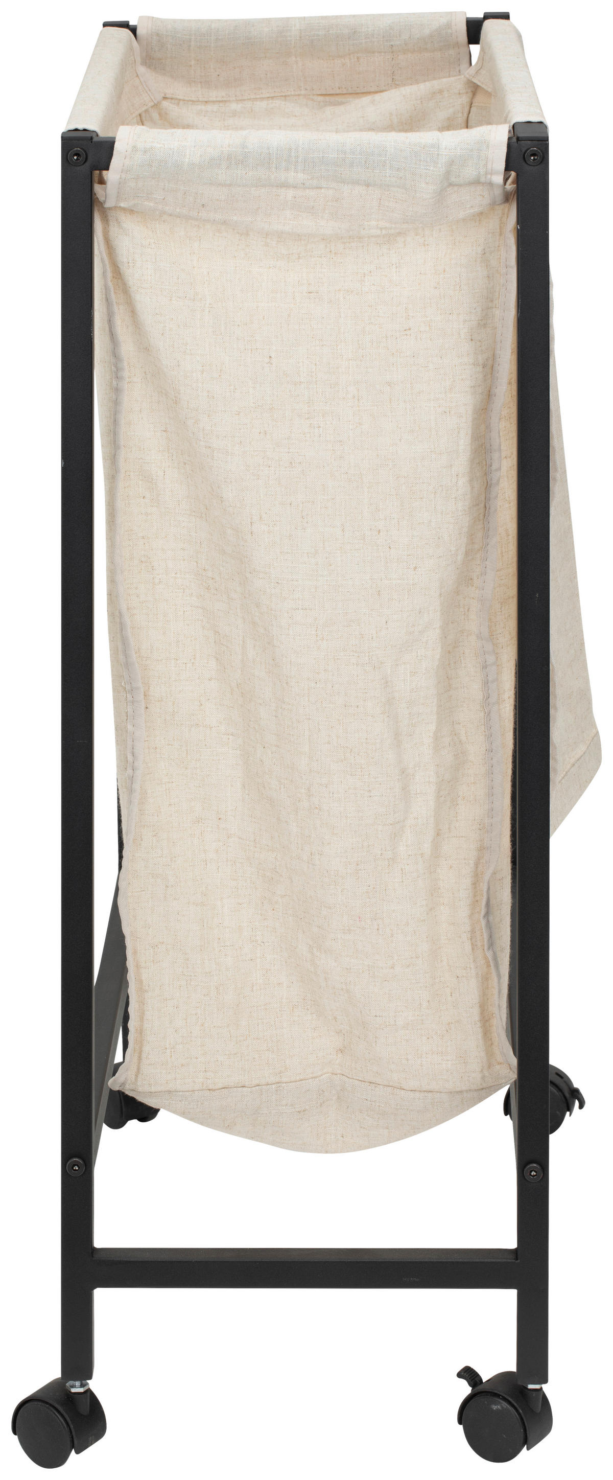 WÄSCHEKORB - Beige/Schwarz, MODERN, Textil/Metall (56/78/29cm) - PBJ