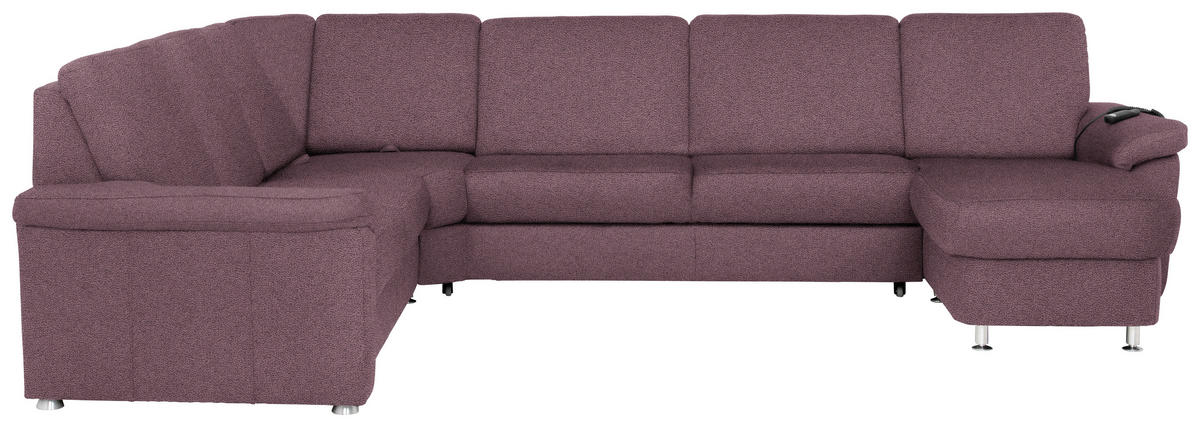 WOHNLANDSCHAFT Violett Flachgewebe  - Chromfarben/Violett, KONVENTIONELL, Textil/Metall (240/336/163cm) - Beldomo System