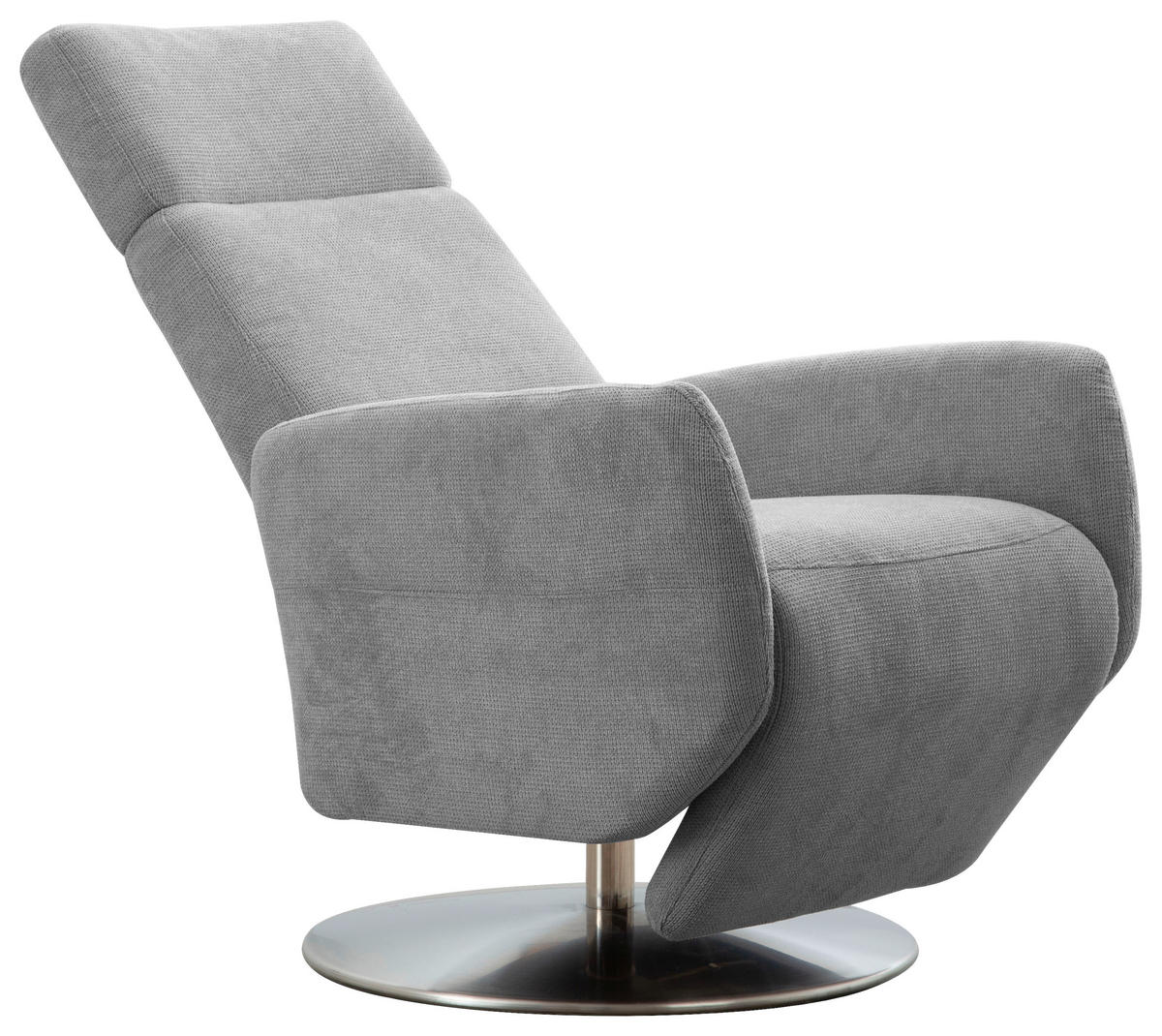 RELAXAČNÉ KRESLO, textil, sivá - sivá/chrómová, Konventionell, kov/textil (71/110/82cm) - Sit & More