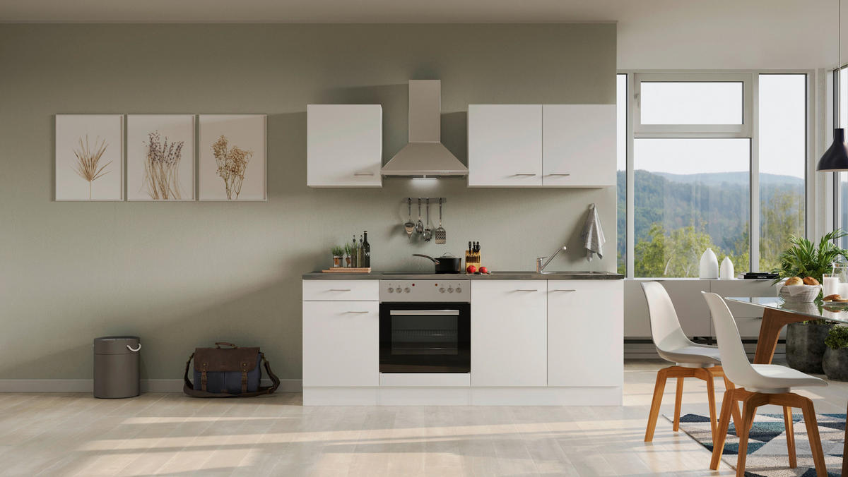 KÜCHENOBERSCHRANK 100/54,8/32 cm  in Weiß  - Alufarben/Weiß, KONVENTIONELL, Holzwerkstoff/Kunststoff (100/54,8/32cm) - FlexWell