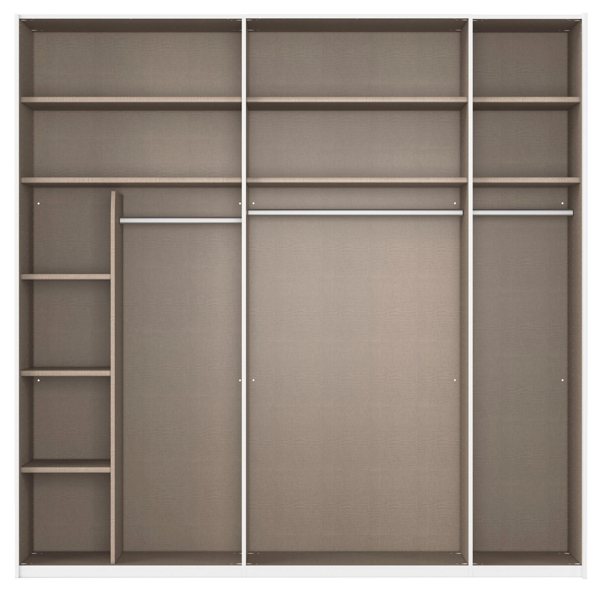SCHWEBETÜRENSCHRANK 226/223/68 cm 2-türig Weiß  - Weiß, Design, Glas/Holzwerkstoff (226/223/68cm) - Xora
