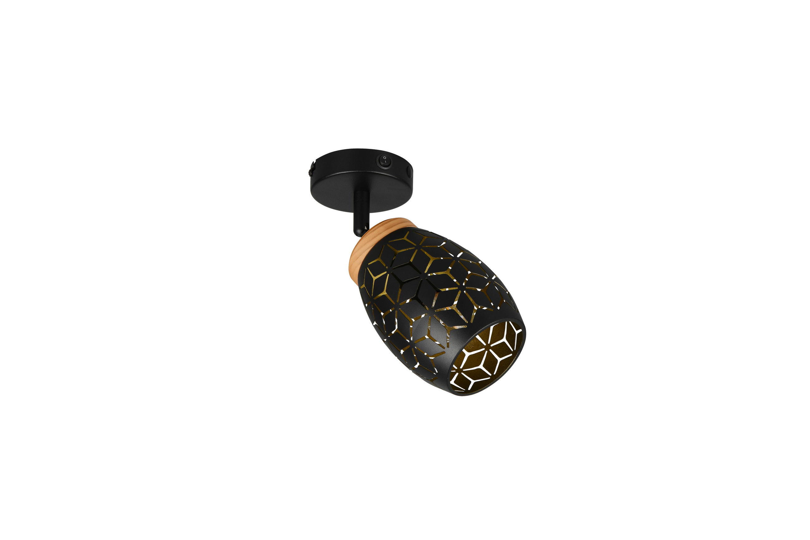 XXXLutz Strahler Natur, Schwarz, Gold 27 cm