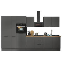 KÜCHENBLOCK MULTAN  in Graphitfarben  - Schwarz/Graphitfarben, Basics, Holzwerkstoff/Metall (360/211/60cm) - Carryhome