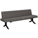 SITZBANK 220/87/70 cm Lederlook (vegan) Dunkelgrau Metall  - Dunkelgrau/Schwarz, KONVENTIONELL, Textil/Metall (220/87/70cm) - Moderano