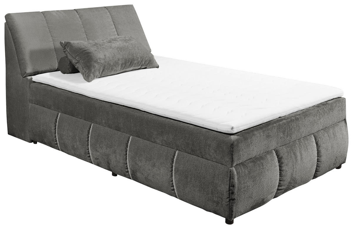 BOXBETT 120/200 cm  in Graphitfarben  - Schwarz/Graphitfarben, Modern, Holzwerkstoff/Kunststoff (120/200cm) - MID.YOU