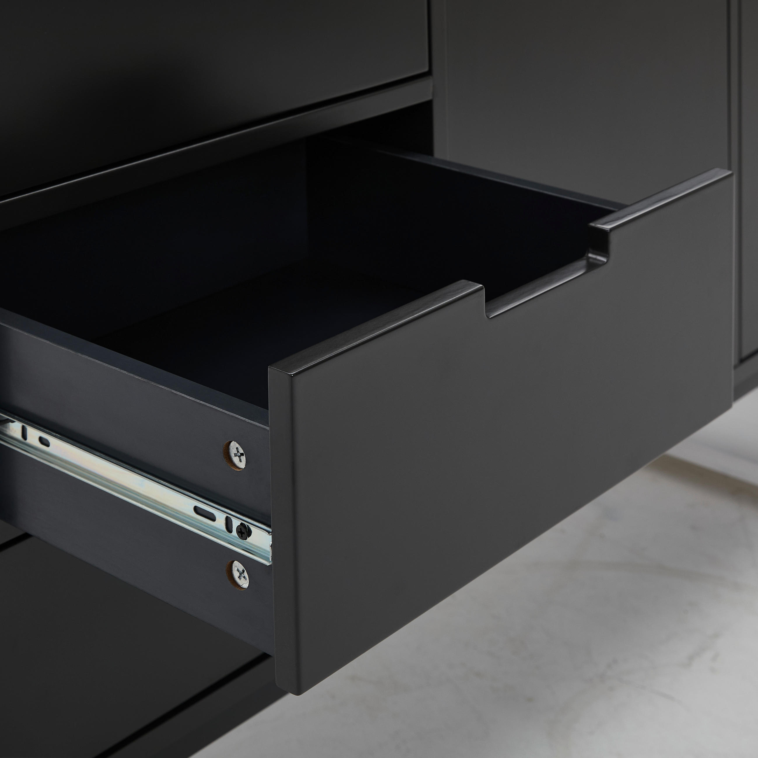 SIDEBOARD in 136/79/40 cm - Anthrazit/Schwarz, Design, Holzwerkstoff/Metall (136/79/40cm) - Novel