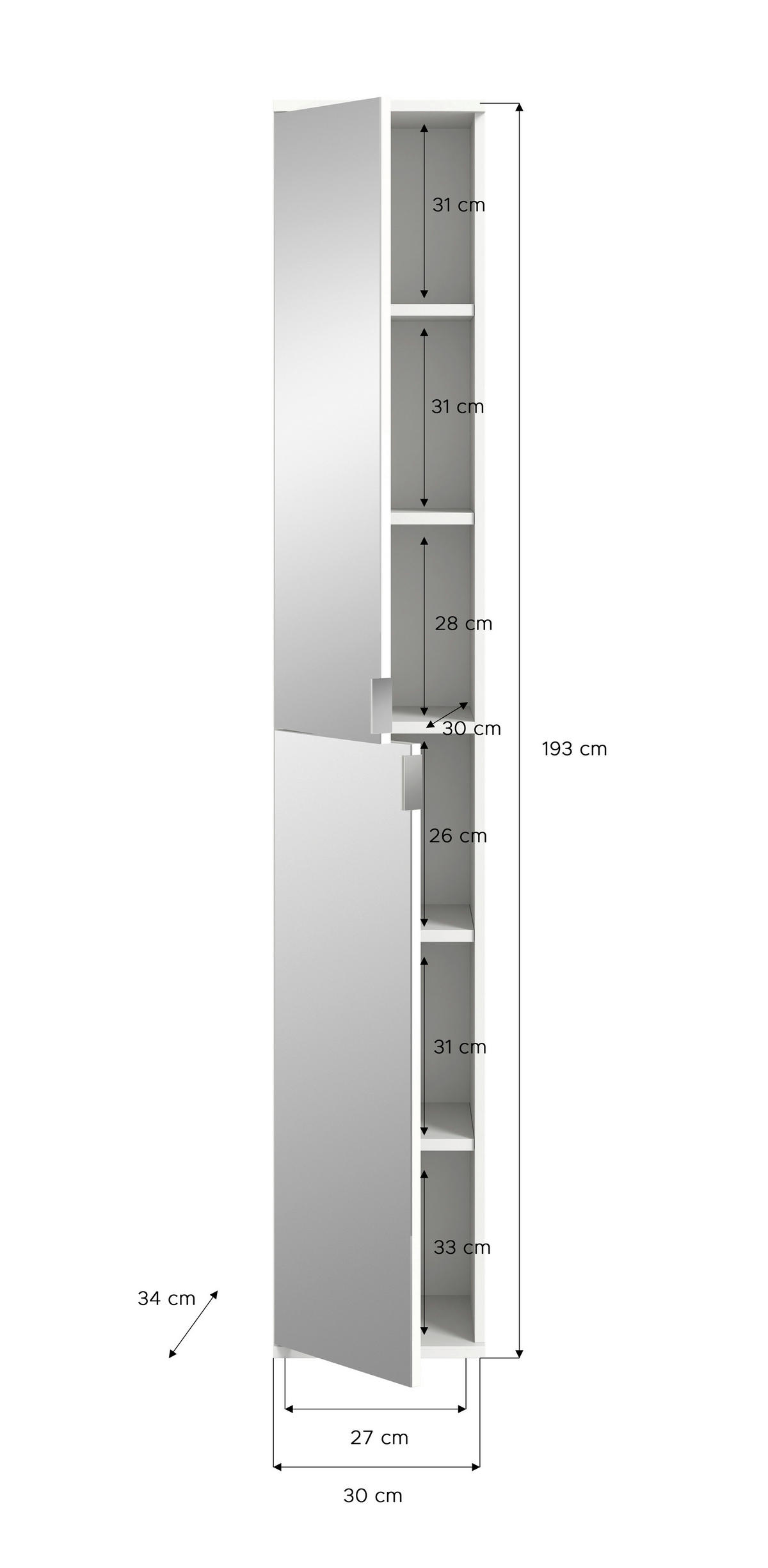 SKŘÍŇ NA ODĚV, 60/193/34 cm - šedá, Konvenční, kov/kompozitní dřevo (60/193/34cm) - MID.YOU