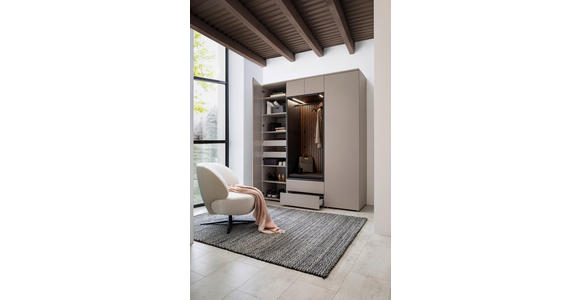 GARDEROBE 5-teilig in 196/233/59 cm - Anthrazit/Nussbaumfarben, Design, Holz/Holzwerkstoff (196/233/59cm) - Moderano