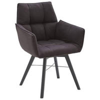 ARMLEHNSTUHL drehbar  in Flachgewebe  - Schwarz, Design, Holz/Textil (61/87/63cm) - Waldwelt